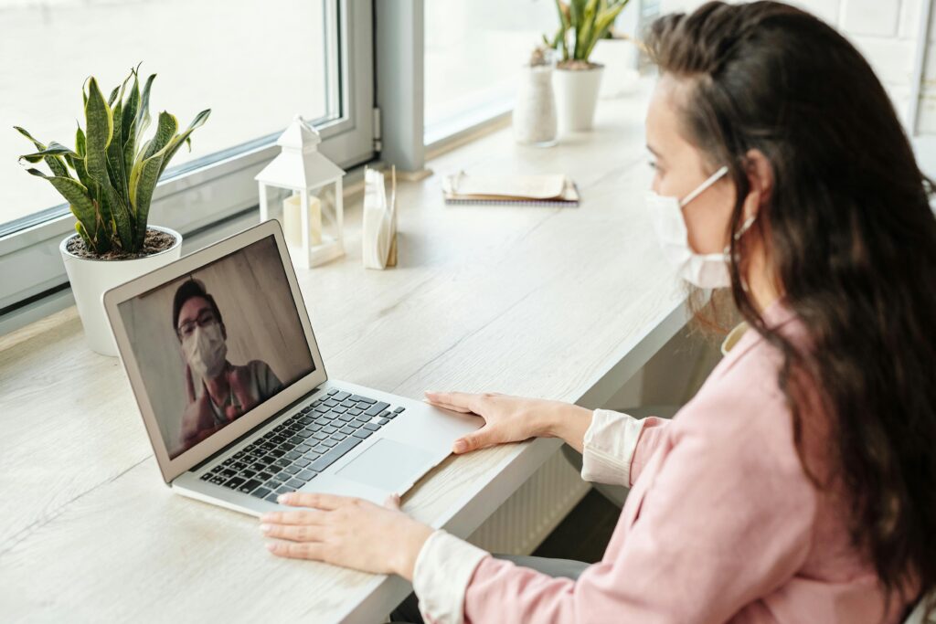 Telehealth consultation. Photo by Edward Jenner on Pexels.