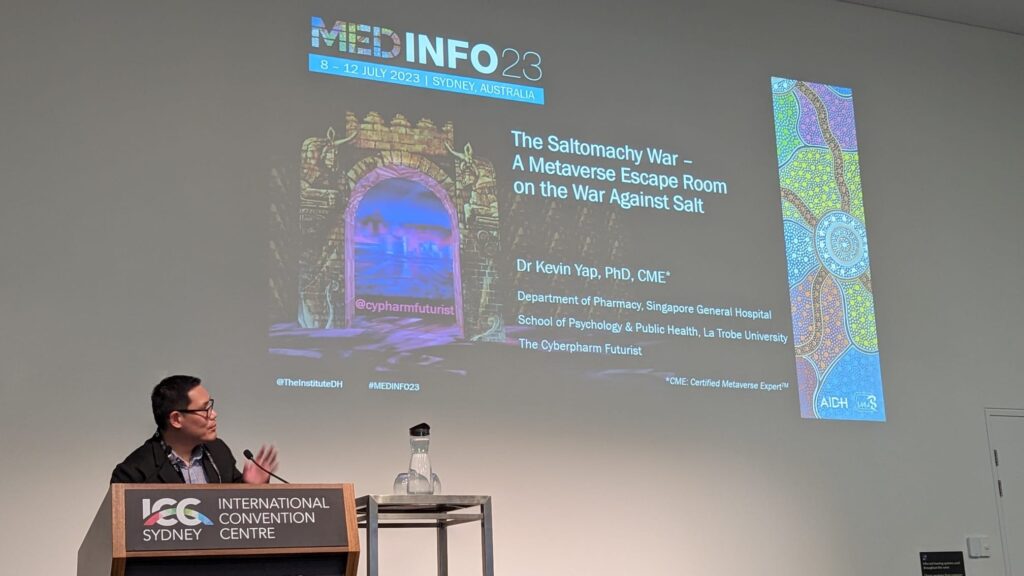 Me presenting our work on The Saltomachy War at MedInfo23