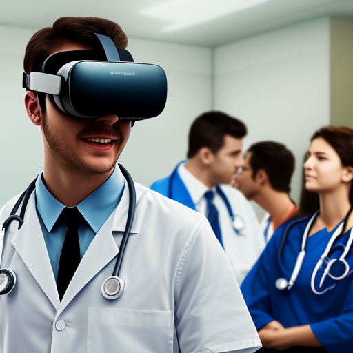 AI picture of a healthcare professional wearing a VR headset