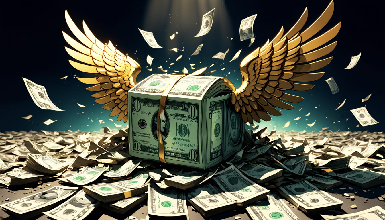 Dollar Bank with wings flying